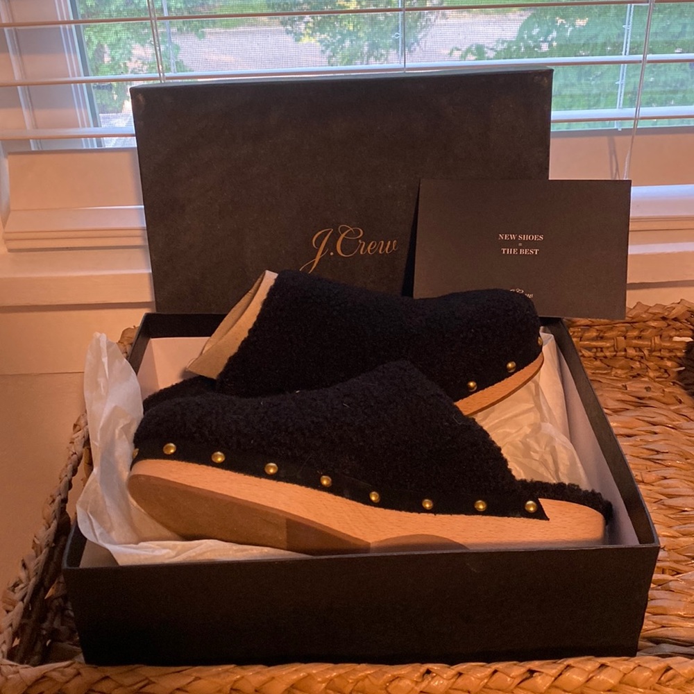 New In Box: JCrew Shearling Clog Size 11